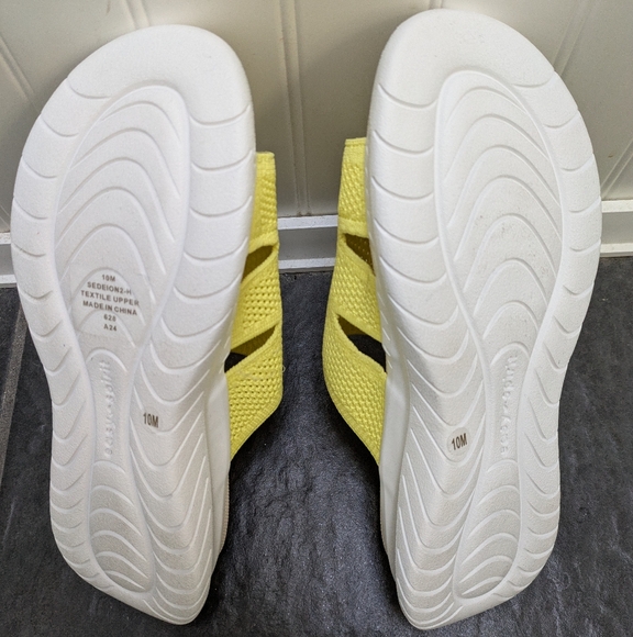 Easy Spirit Deion Yellow Open Toe Slide On Sandals - Picture 5 of 8